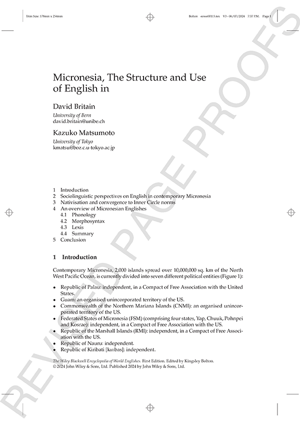 The structure and use of English in Micronesia