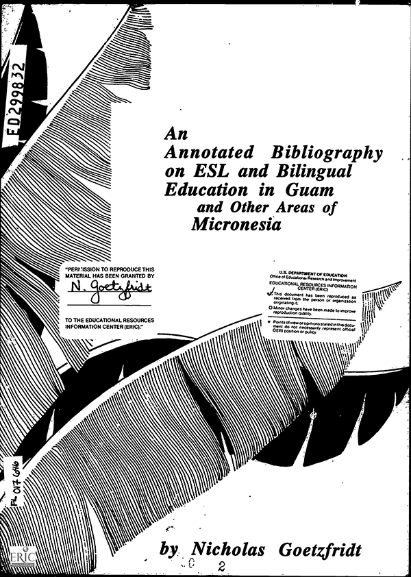 An Annotated Bibliography on ESL and Bilingual Education in Guam and Other Areas of Micronesia