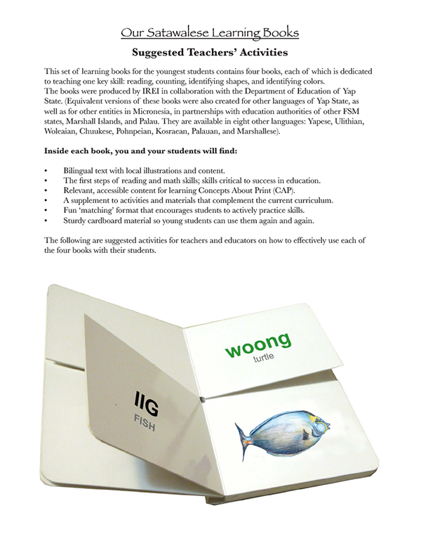 Our Satawalese Learning Books